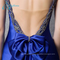 Stretch Satin Sequined Beading Crystal Tulle Sex Prom Dress